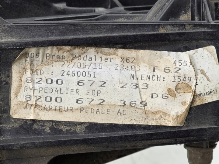 MASTER III 3 10- 2.3 DCI SUPPORT PÉDALES ADHÉRENCE FREINS 8200672233 1W