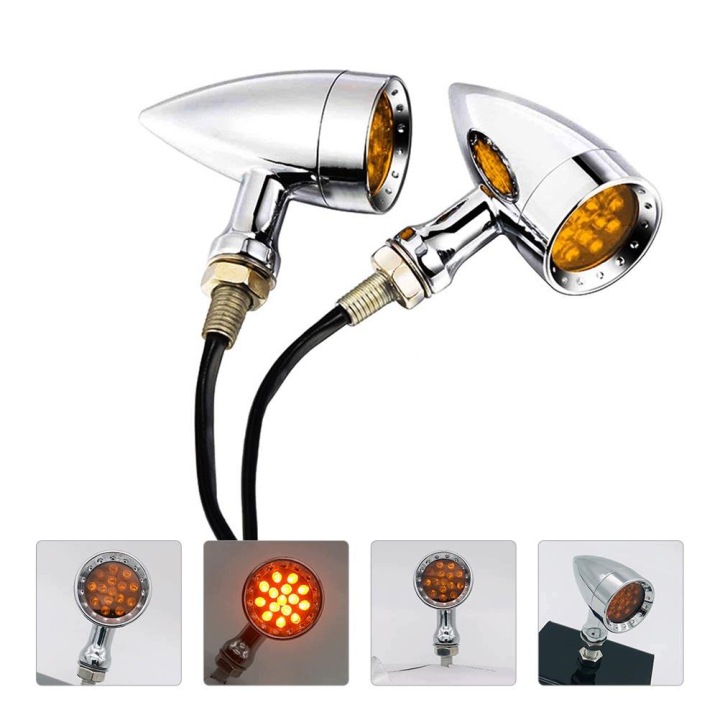 1 PAIRE ROUGE MOTOCYCLETTE MODYFIKOWANY RETRO CLIGNOTANT AMPOULE ACCESSOIRE