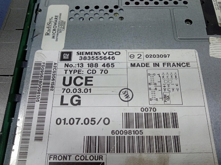 OPEL ZAFIRA B 05- RADIO OEM D'USINE CD70 NAVI NAVIGATION 13188465