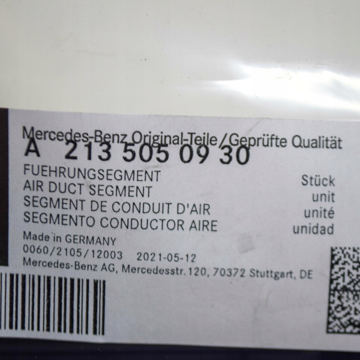 MB E W213 AVANT SEGMENT INFÉRIEUR KANALU AIR RADIATEUR A2135050930