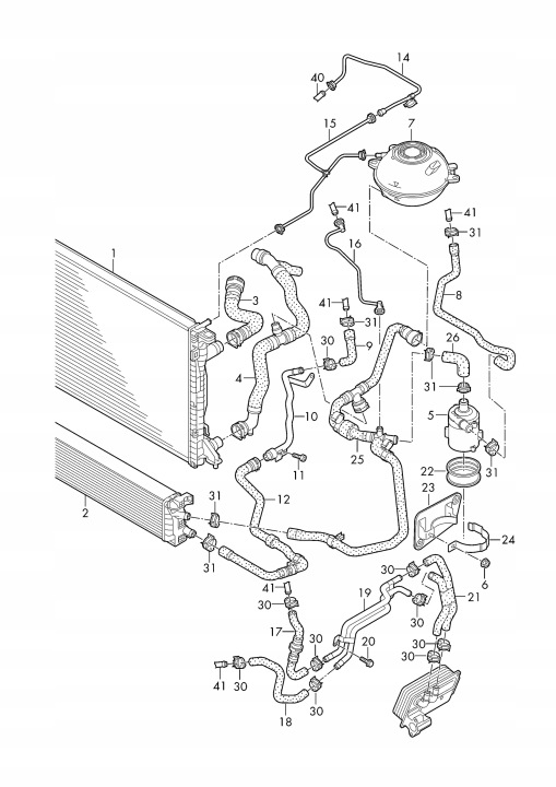 80A122445B TUYAU LIQUIDE REFROIDISSEMENT AUDI Q5 80A II FY