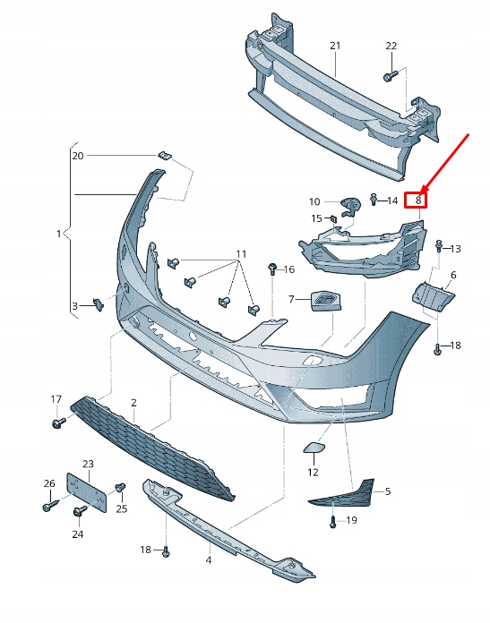 SEAT LEON 5F AVANT RIGHT HEADLIGHT BRACKET 5F0807350B