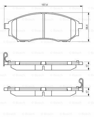 BOSCH PLAQUETTES FREIN NISSAN DROIT NAVARA/PATHFINDER05-/MURANO