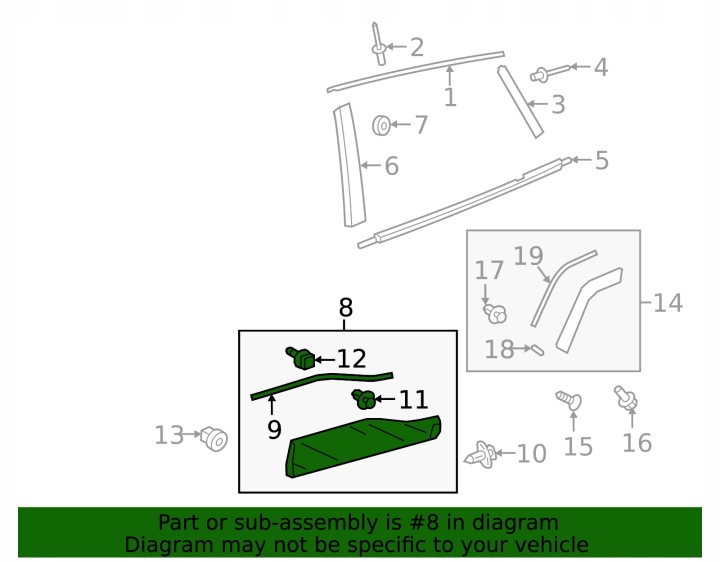 TOYOTA RAV4 2019 2024 MOLDING INFÉRIEUR DROIT AVANT ORIGINAL 750770R070