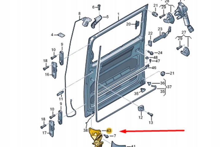 VW TRANSPORTER T6 PORTES COULISSANT GAUCHE INFÉRIEUR GUIDE ROULANTE NEUF ORIGINAL