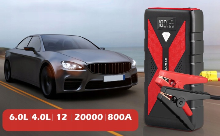 JUMP DÉMARREUR POWERBANK 12V BOOSTER COMPRESSEUR AVEC ROZRUCHEM 1000A