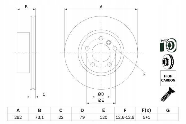 BOSCH DISQUE FREIN BMW 3 E90 05-07 0986479214