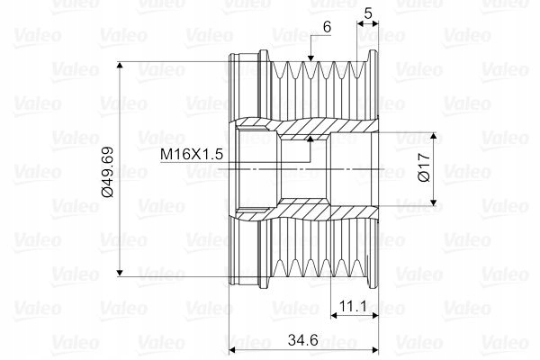 SPRZEGIELKO ALTERNATEUR ALTERNATEUR EMBRAYAGE UNIDIRECTIONNEL VALEO 588018