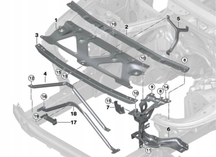BMW 5 G30 G31 2017+ KIT AMPLIFICATEUR WSPORNIKOW PANNEAU AVANT V MOULURE