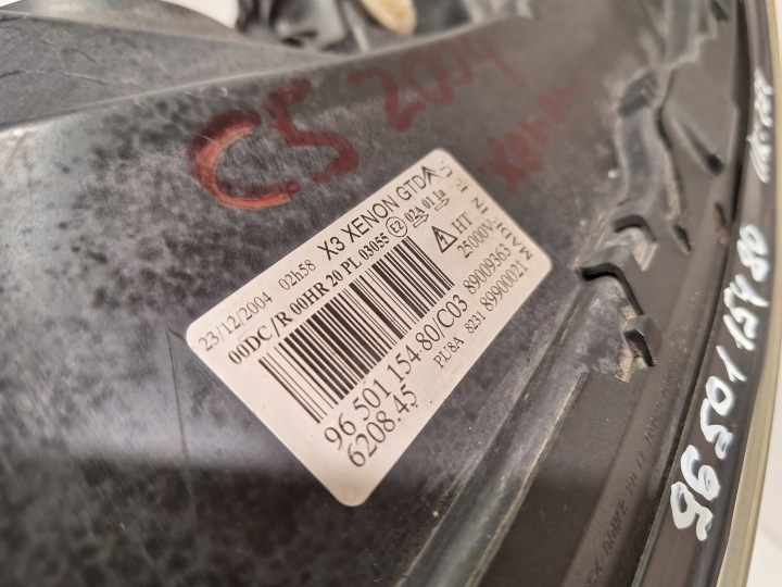 PHARE AVANT XÉNON GAUCHE 9650115480 CITROEN C5 II 04-