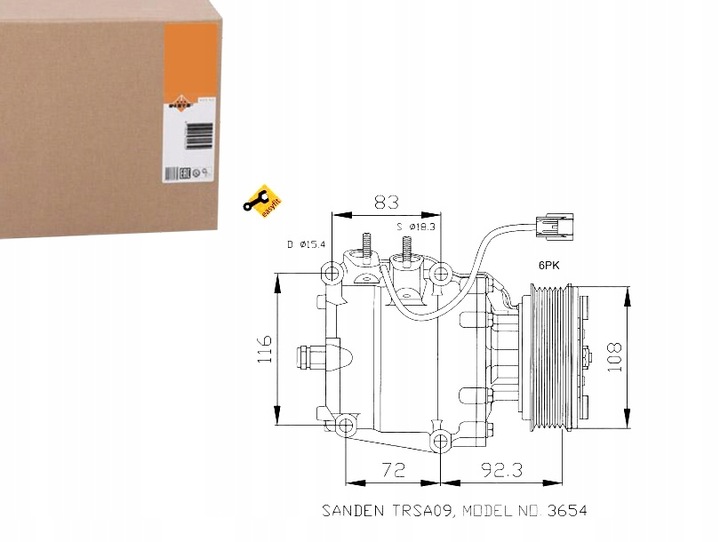 COMPRESSEUR DE CLIMATISATION CONVIENT VERS HONDA ACCORD VI, CIVIC VII, CIVIC VI