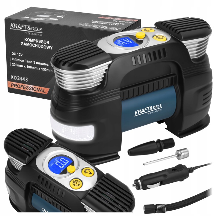 COMPRESSEUR AUTOMOBILE 7BAR 100 PSI 250W 12V TUYAU AÉRIEN COMPRESSEUR LED