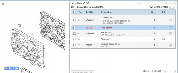 VOLVO S80 2008 DIFFUSEURS DE VENTILATEURS