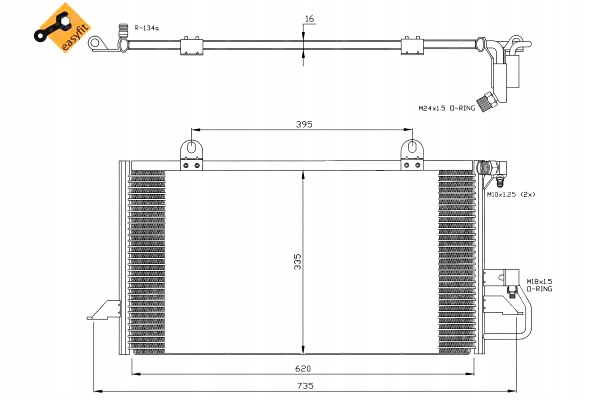 CONDENSADOR DE ACONDICIONADOR AUDI 80 B4 CABRIOLET B3 1.9D 09.91-08.00 NRF 