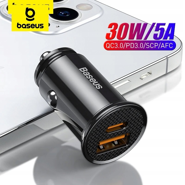 BASEUS 30W USB CAR CHARGER QUICK CHARGE 4.0 3.0 FCP SCP USB PD PARA XIAOMI 