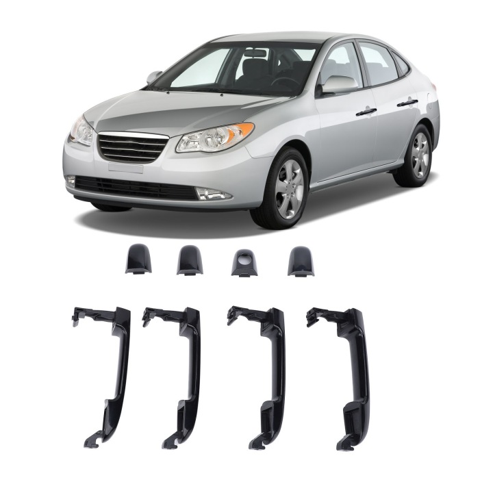 4 PCS KIT POIGNÉES ZEWNETRZNYCH VERS PORTES 82651 2H000 BLYSZCZACY NOIR AVEC PRZEDNIM OUVERTURE SUR CLÉ