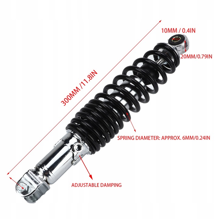 AMORTIGUADOR DO MOTOR SKUTEROW MOTOROWERY ATV MOTORCYCLE 300MM 