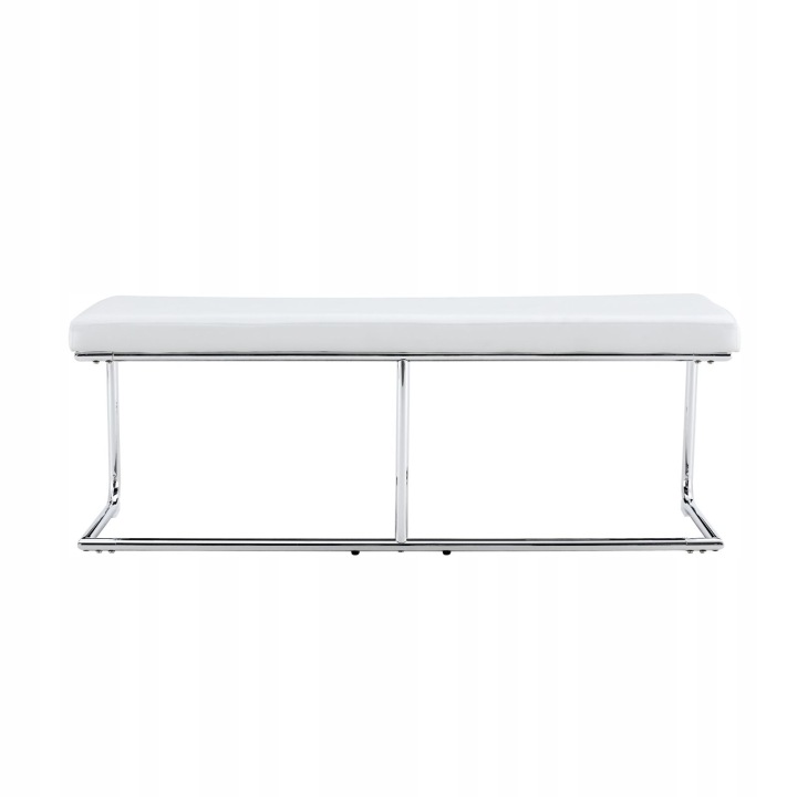 BLANCHE BANC CUIR CHROMÉE 130CM NOWOCZESNA
