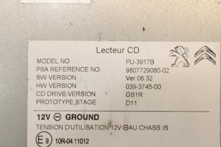 PANNEAU RADIO CLIMATISATION LECTEUR DE CARTE NAVIGATION 9807729080 PEUGEOT 508 I LIFT