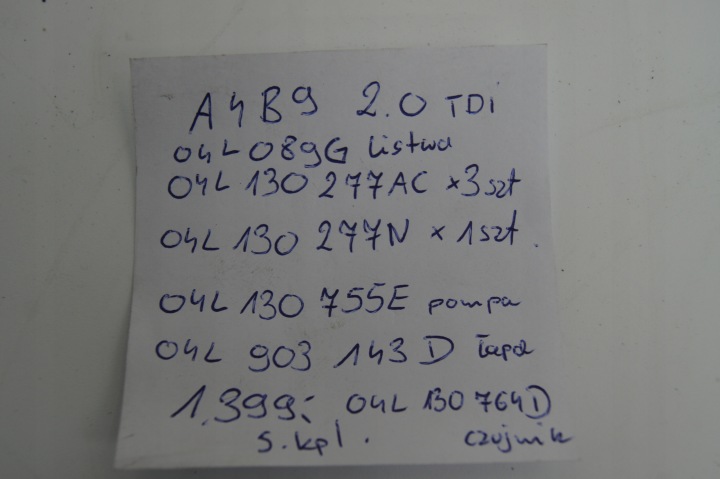 INJECTEURS POMPE INJECTION SYSTÈME COMBUSTIBLE 2.0 TDI A4B9 A4 B9
