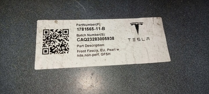 TESLA MODÈLE 3 LIFT HIGHLAND PARE-CHOCS AVANT AVANT 2023R 1781565-11-B