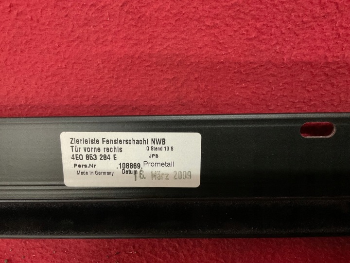 MOULURE PORTES AVANT CHROME AUDI S8 A8 D3 4E0853284E ORIGINAL
