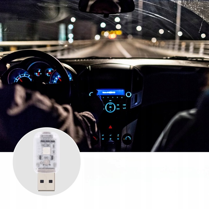 WIELOKOLOROWA AMPOULE AUTOMOBILE USB VERS DEKORACJI INTÉRIEUR