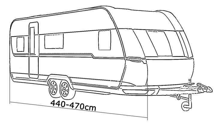 PUISSANT HOUSSE BÂCHE SUR PRZYCZEPE DE CAMPING CAMPING 440-470 VERSION EUROPE