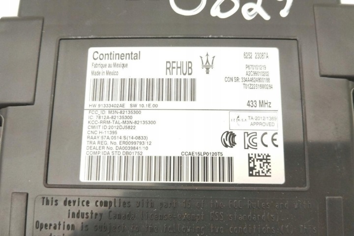 MODULE COMMANDE KEYLESS MASERATI LEVANTE SUV (M161) 670101219 GASOLINE