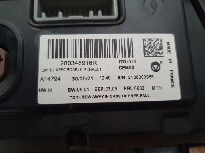 MONITEUR ÉCRAN TACTILE RENAULT CLIO V ZOE II 280346916R