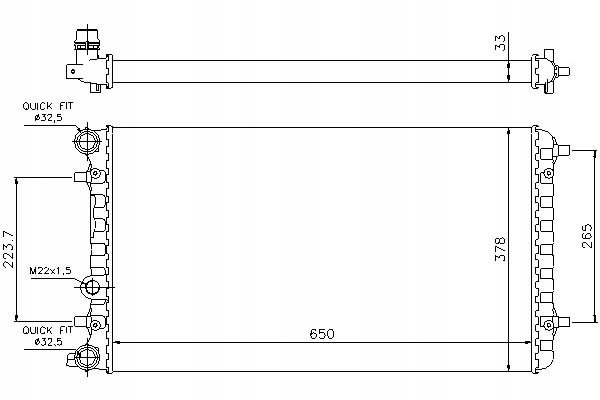 RADIATEUR MOTEUR VW BEETLE (98-) 2.0 I/648X378X33