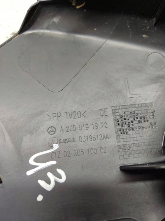 MERCEDES-BENZ E W213 2019 PLASTIQUE SIÈGES A2059191922