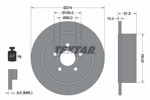 TEXTAR 92167800 DISQUE DE FREIN photo 2 - milautoparts-fr.ukrlive.com