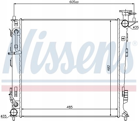 RADIATEUR MOTEUR NISSENS 253102S050 560097N KA221