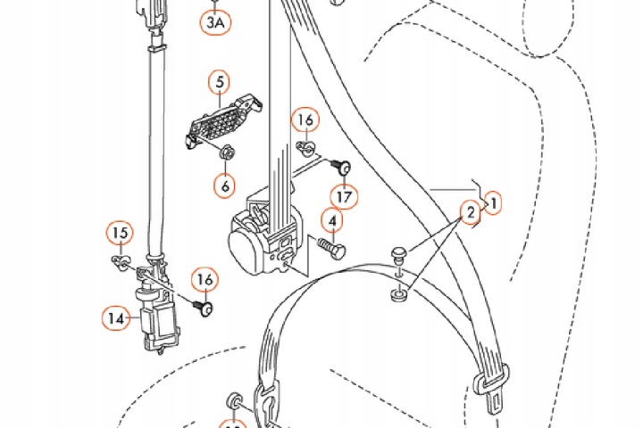 AUDI A4 B7 AGRAFE COURROIE SÉCURITÉ AVANT LATÉRAL 8E0857755G01CORYGINALNA