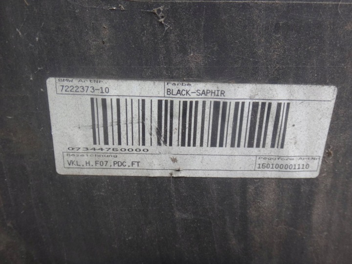 PARE-CHOCS ARRIÈRE ARRIÈRE BMW 5 GT F07 NOIR SAPPHIRE 7222373