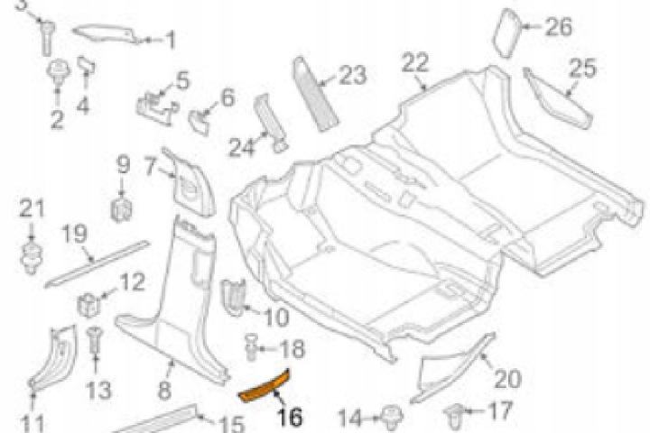 BMW 5 F10 ARRIÈRE DROITE MOULURE SEUIL 51477203604 7203604 ORIGINALE