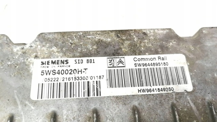 ORDINATEUR MOTEUR ECU PEUGEOT 307 (3A/C) 5WS40020HT 2.0L DIESEL 66KW 2002