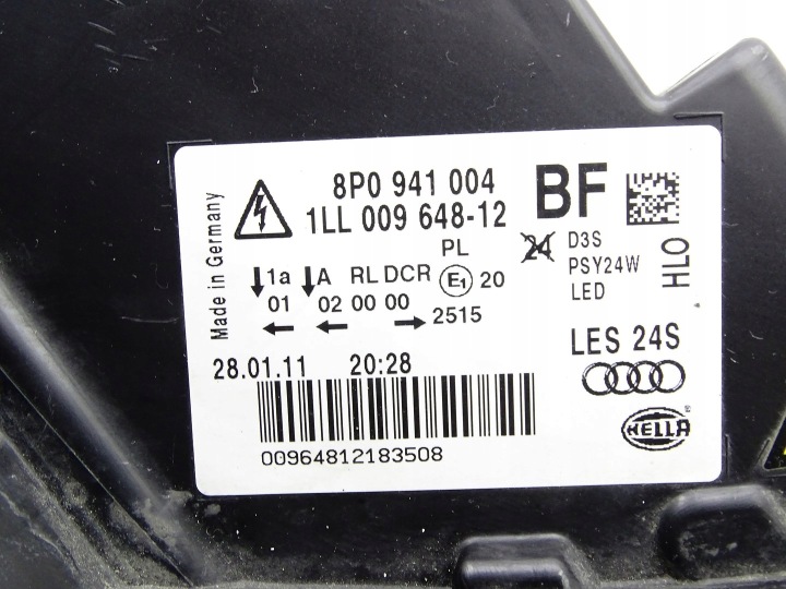 PROJECTEUR PHARE DROIT AVANT DROITE XÉNON LED AUDI A3 8P LIFT 08- 8P0941004BF