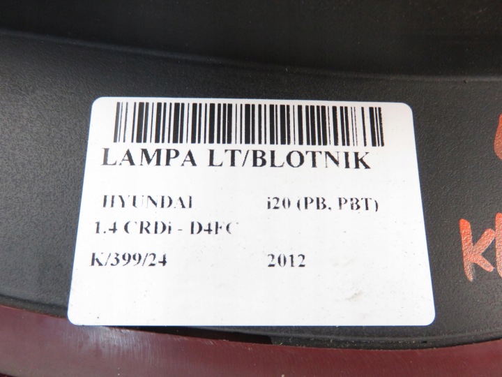 PHARE GAUCHE ARRIÈRE HYUNDAI I20 (PB, PBT) 924014P000