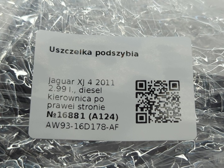 JOINT D'ÉTANCHÉITÉ PLASTIQUE JAGUAR XJ 4 2011 AW93-16D178-AF