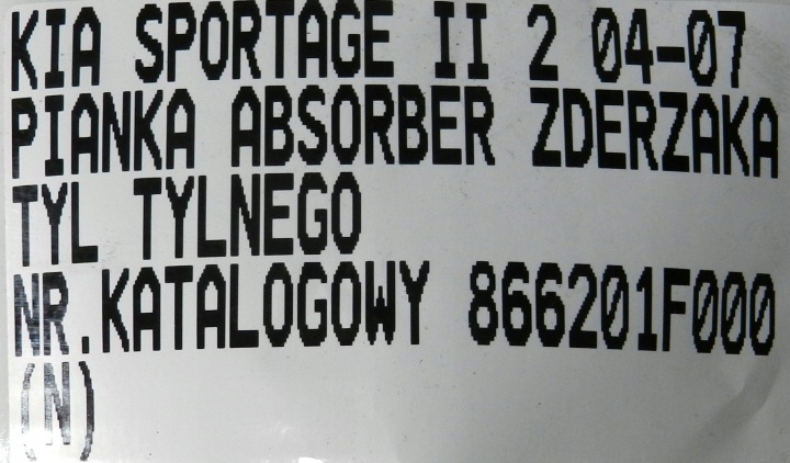 KIA SPORTAGE II 04-08 MOUSSE AMORTISSEUR PARE-CHOCS ARRIÈRE 86620-1F000