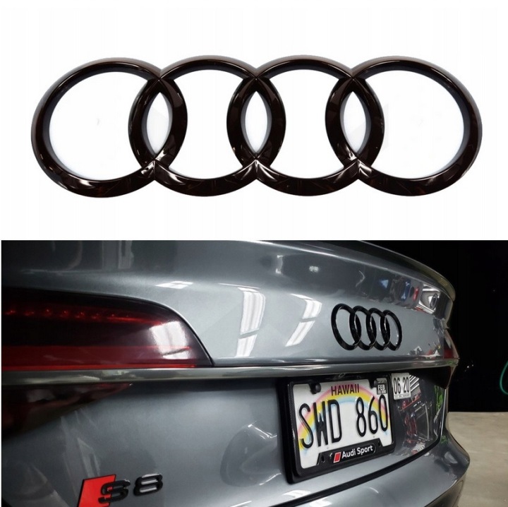 EMBLÈMES AUDI NOIR ENSEMBLE AVANT ARRIÈRE A3, A4 B6, A6 273MM 192MM