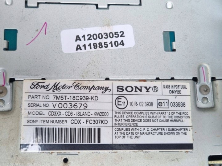 RADIO AUTOMOBILE FORD MONDEO 4 2007 7M5T-18C939-KD
