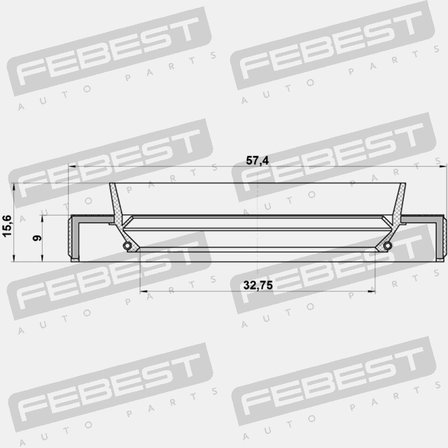 FEBEST 95HBY-34570916L BAGUE D'ÉTANCHÉITÉ ARBRE DE TRANSMISSION