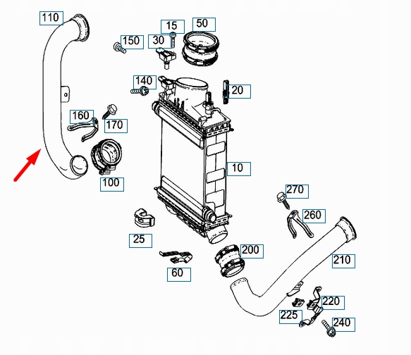 MB C-CLASS W205 FIL RADIATEUR AIR DE CHARGE A2760900837