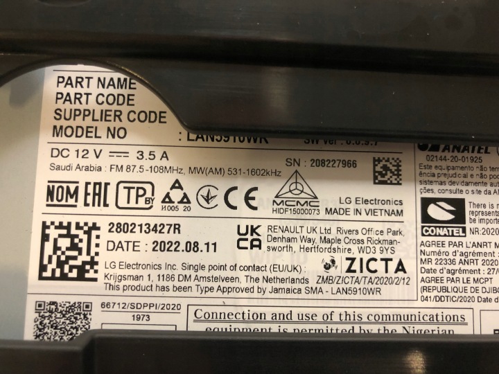 DACIA JOGGER SANDERO III RADIO ÉCRAN NAVIGATION MONITEUR PANNEAU 280213427R