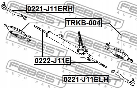 EMBOUTS CAOUTCHOUC DROITE NISSAN QASHQAI UK MAKE J11E 2013.1 0221-J11ERH