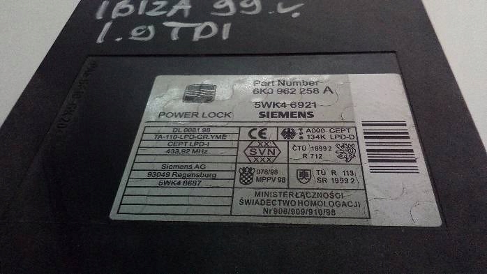 MODULE CONFORT SEAT IBIZA II 1,9 TDI 6K0962258A