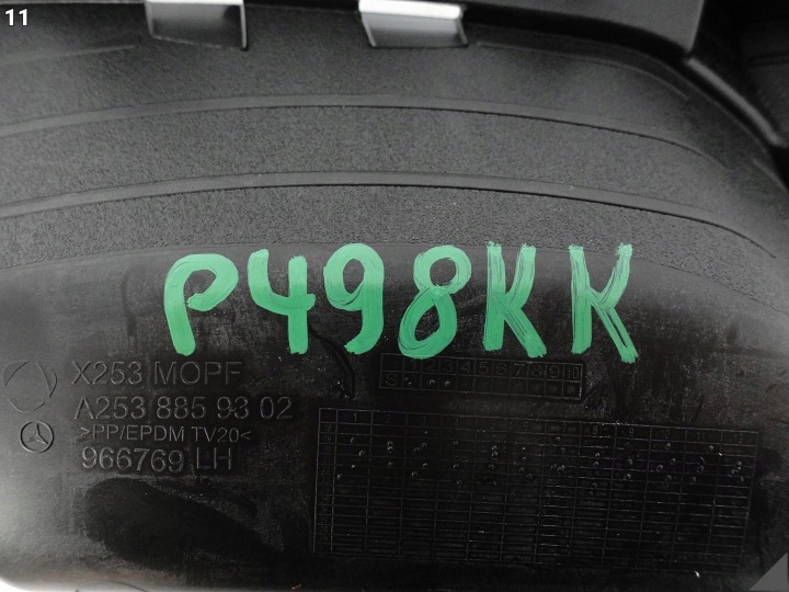 MERCEDES GLC X253 LIFT MOPF 19-22 BOUCHON CALANDRE PARE-CHOCS ARRIÈRE GAUCHE